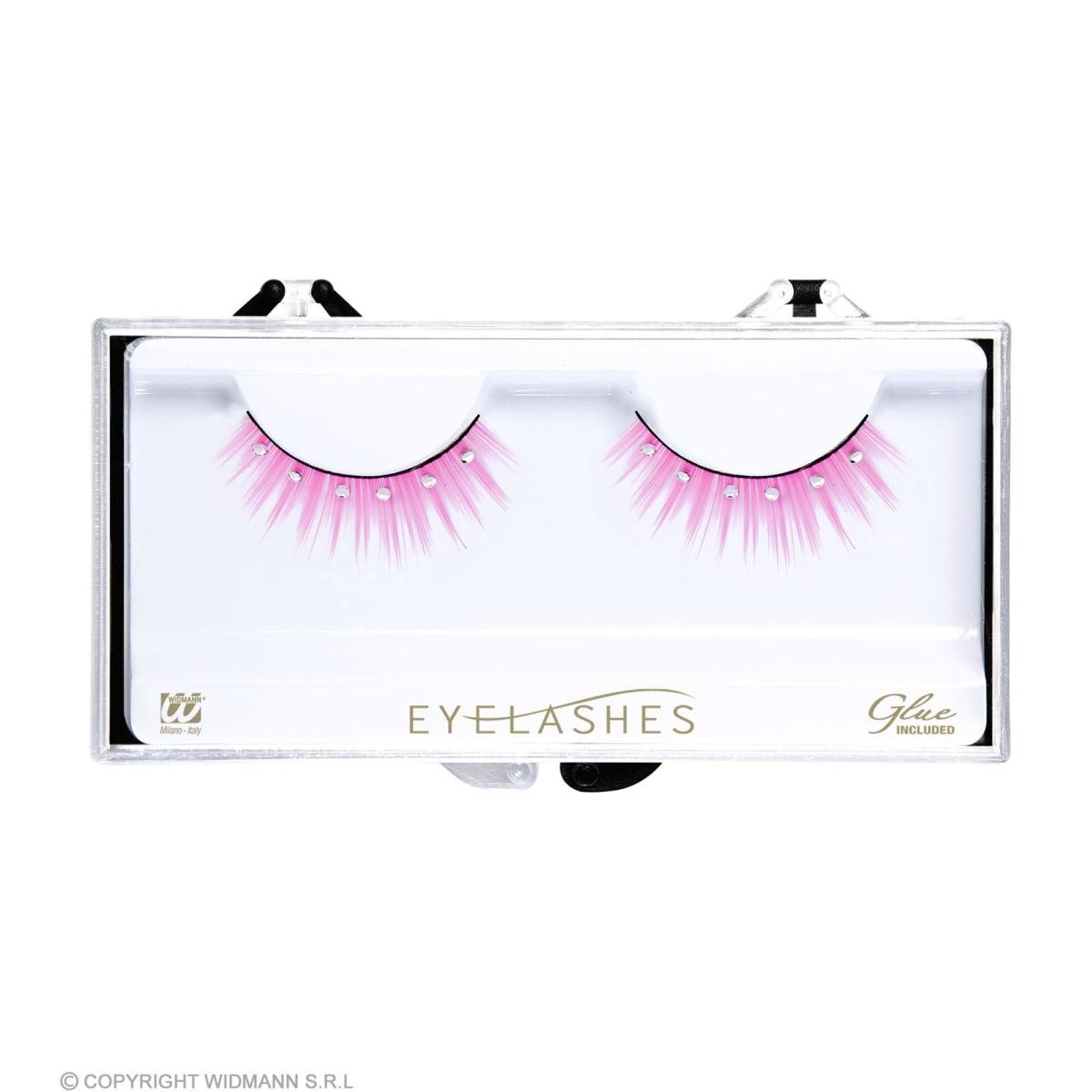 Trucco ciglia rosa strass