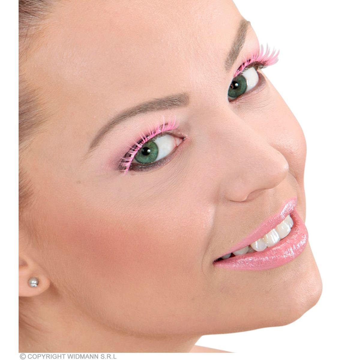 Trucco ciglia rosa strass