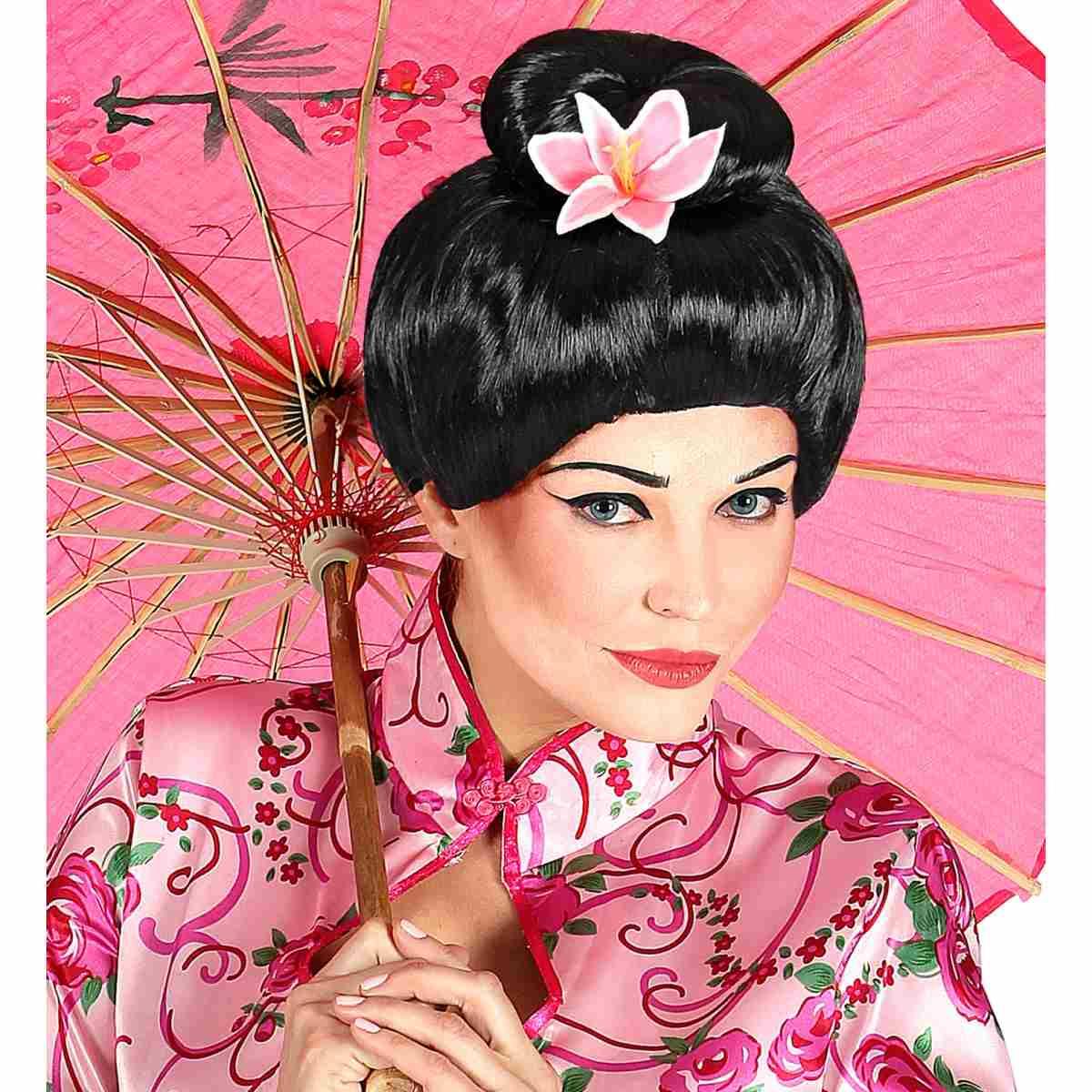 Parrucca geisha fiore