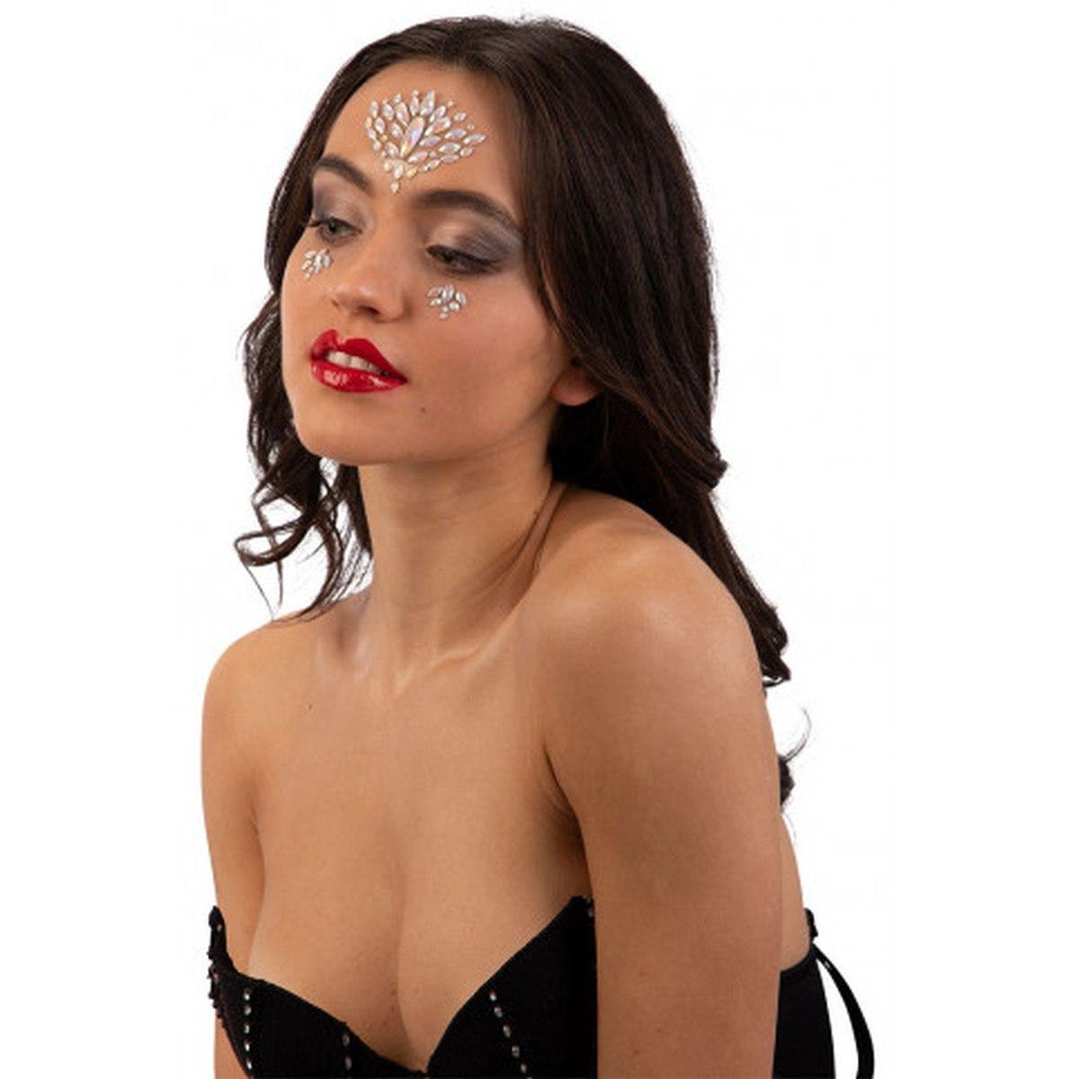 Trucco decorazioni adesive viso crystal fluorescenti