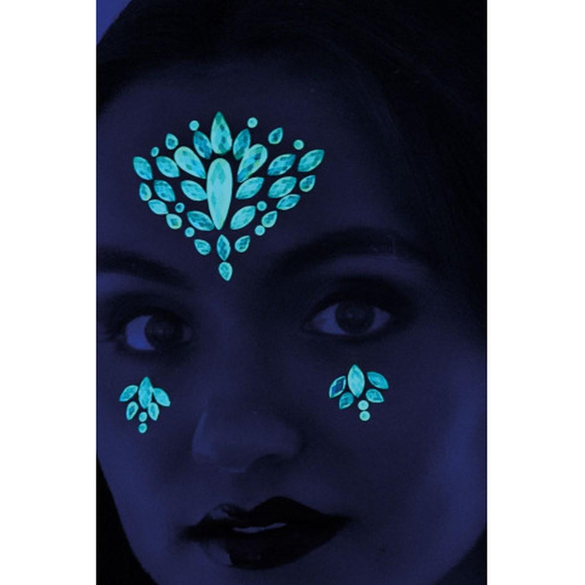 Trucco decorazioni adesive viso crystal fluorescenti