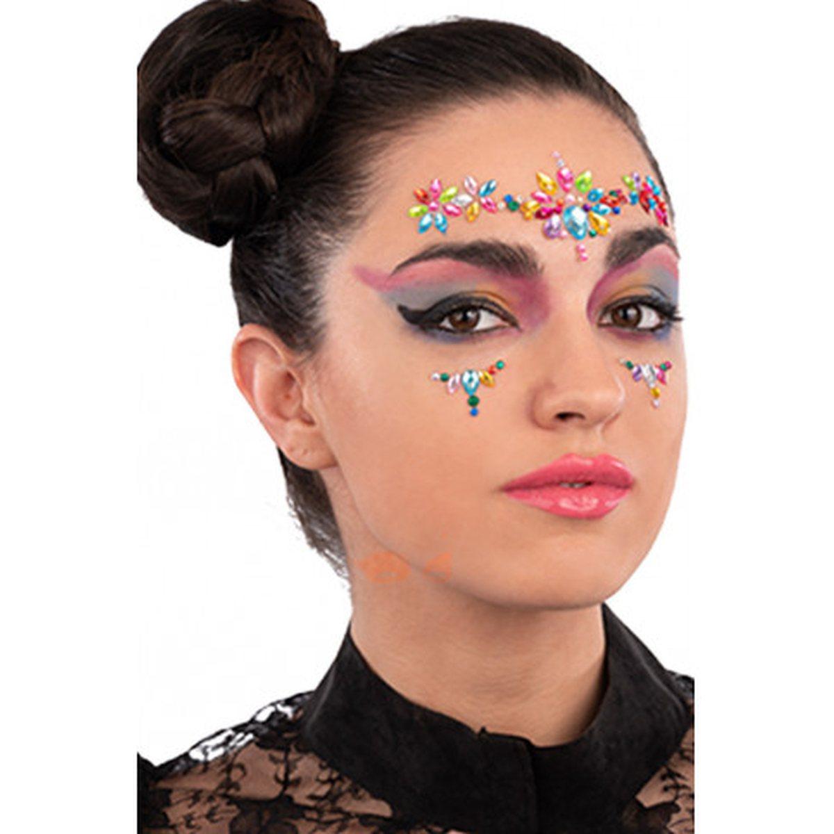 Trucco decorazioni adesive viso crystal colorate