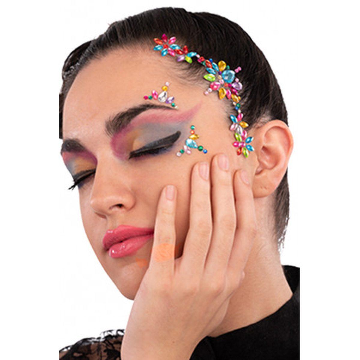 Trucco decorazioni adesive viso crystal colorate