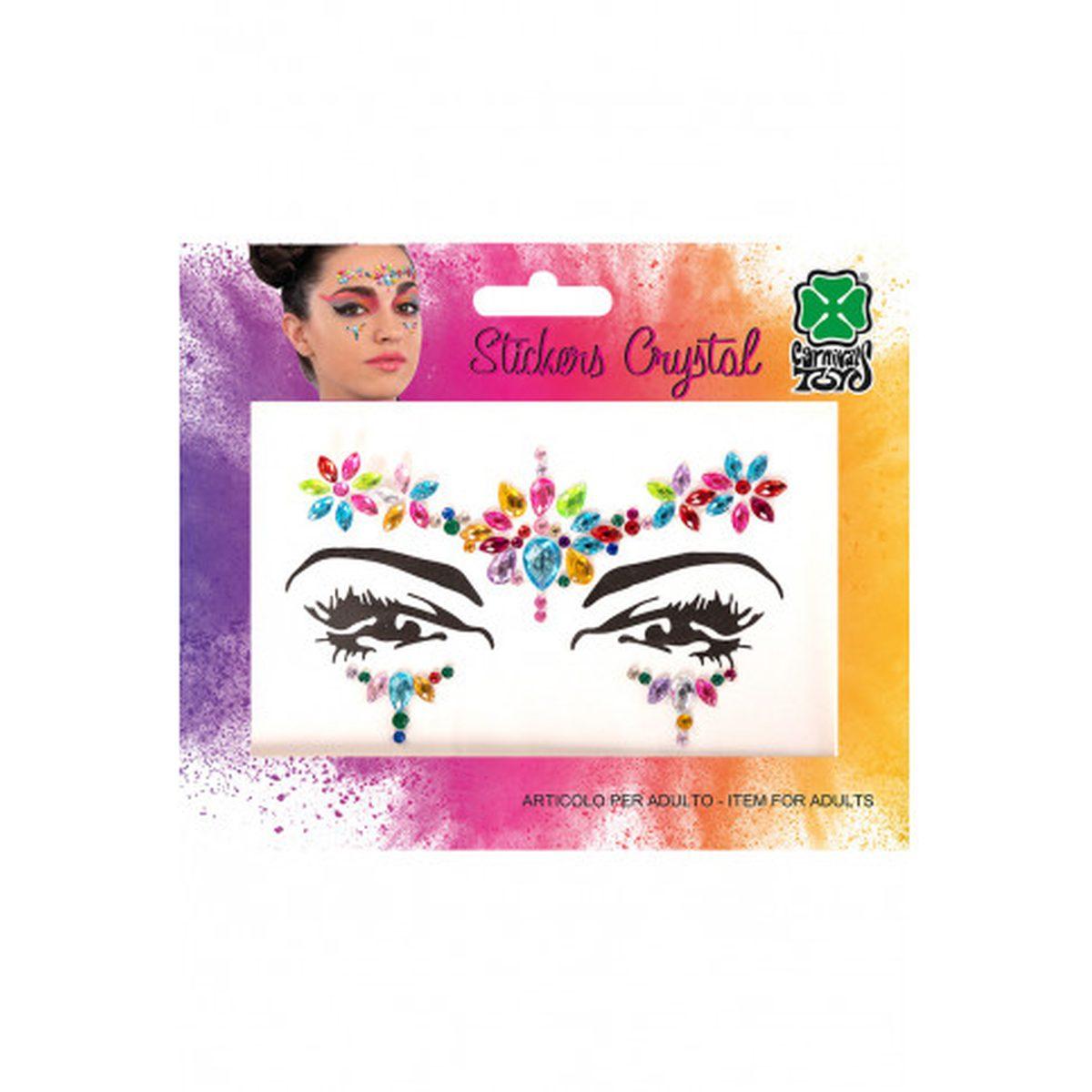 Trucco decorazioni adesive viso crystal colorate