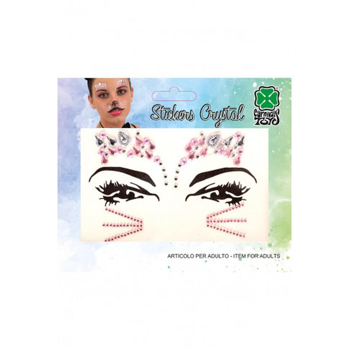 Trucco decorazioni adesive viso crystal gattina