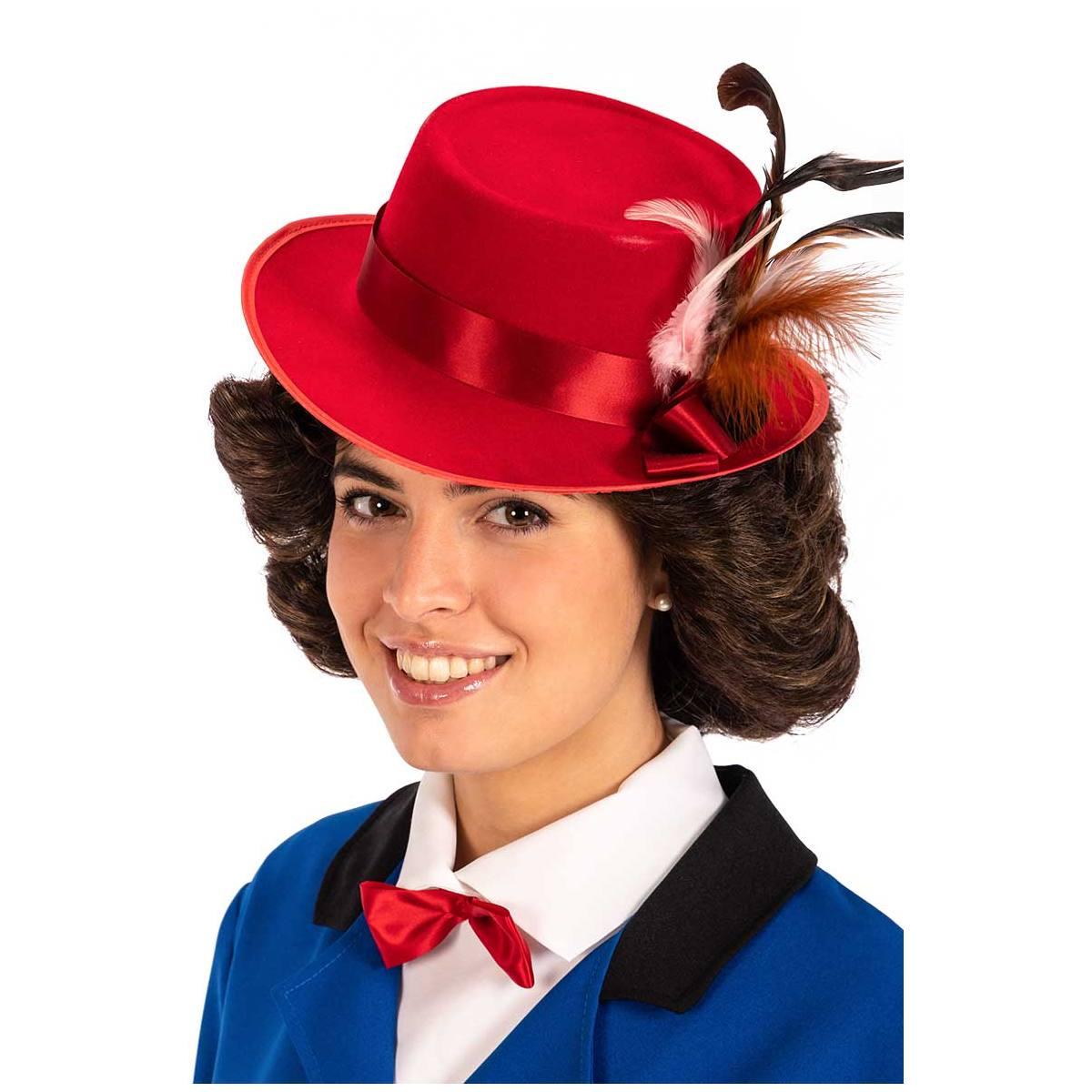 Parrucca castana cappello rosso tata