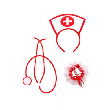 Cerchietto infermiera stetoscopio giarrettiera Set 4 pz