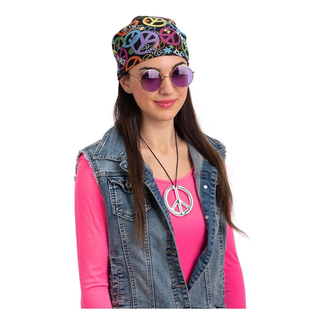Bandana hippie occhiali collana