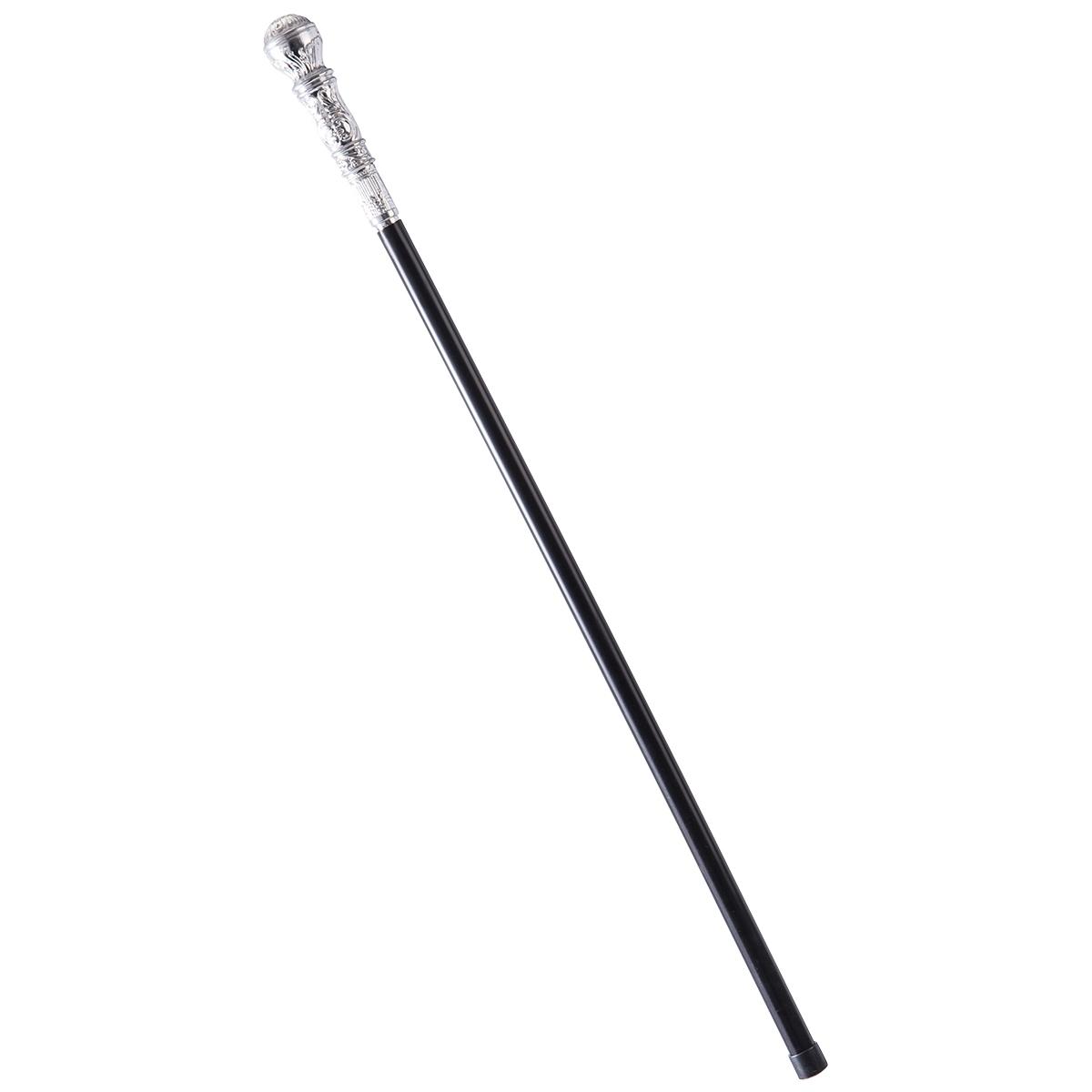 Bastone nero pomello argento