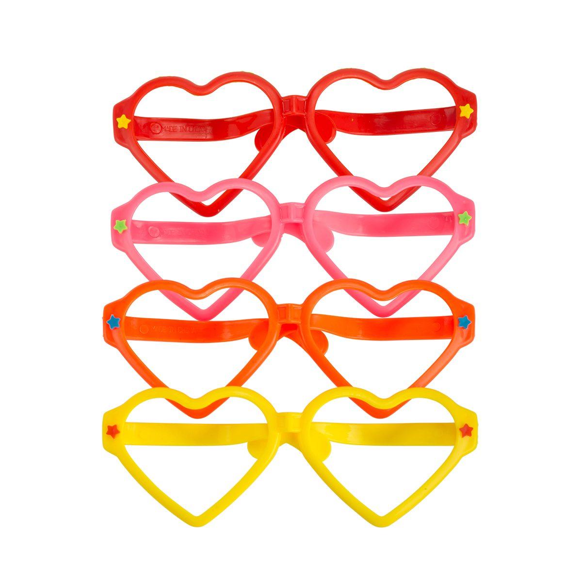 Occhiali clown giganti cuore 4 colori disponibili