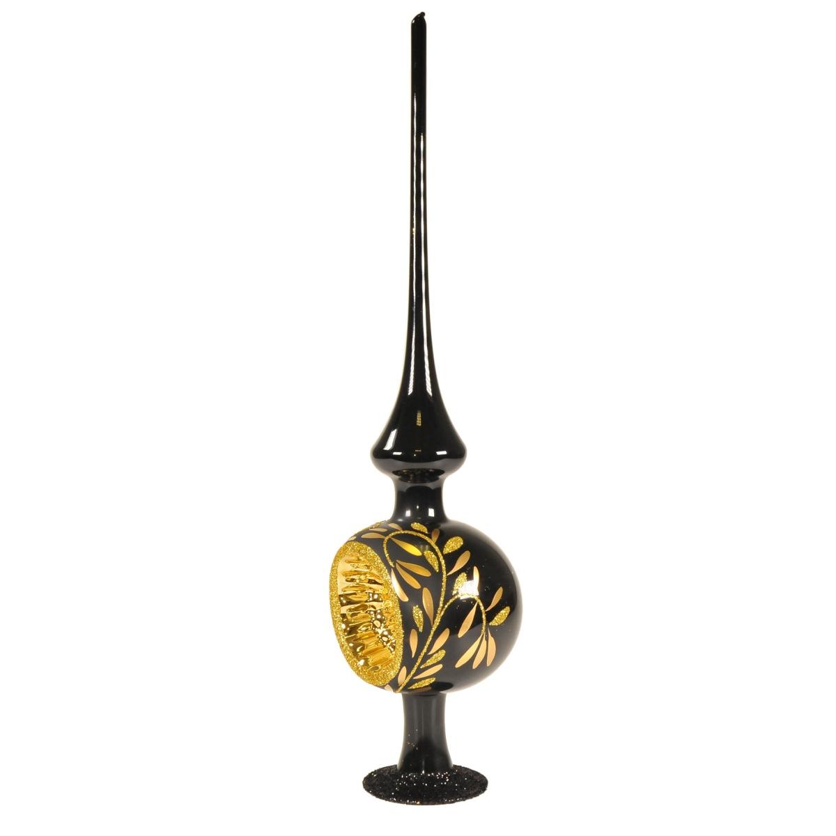 Puntale albero natale vetro collection nero 36 cm
