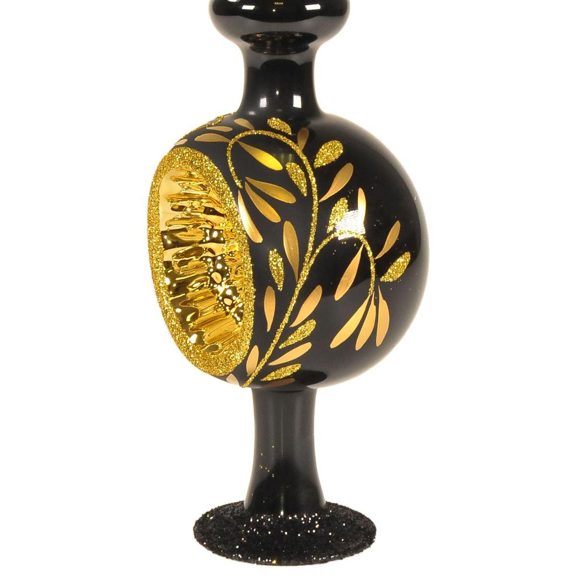 Puntale albero natale vetro collection nero 36 cm