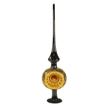 Puntale albero natale vetro collection nero 36 cm