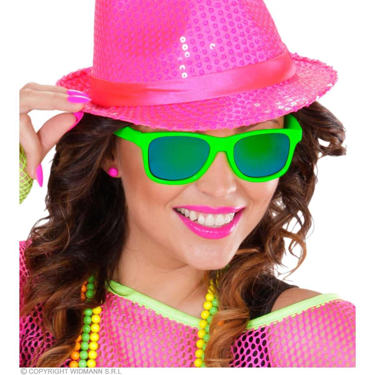 Occhiali verdi neon anni