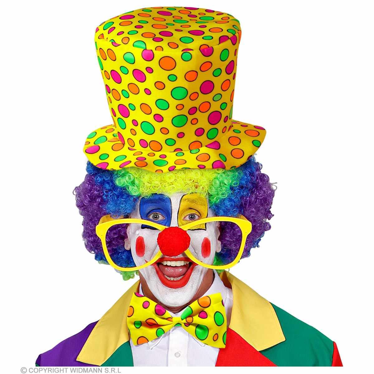 Cappello clown giallo pois fiocco