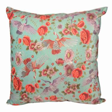 Cuscino arredo velour bird verde 50 x 50 x 19 cm