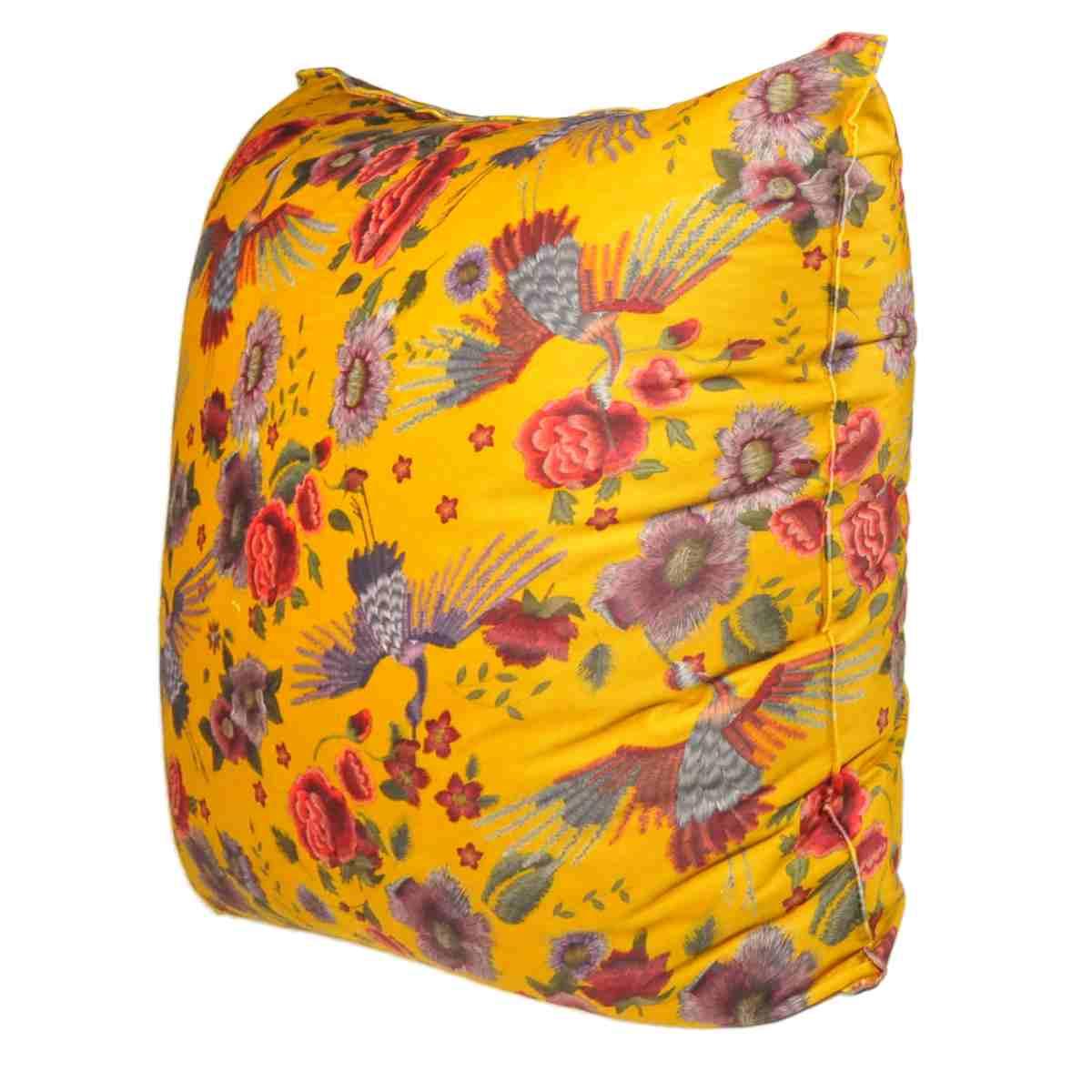 Cuscino arredo velour bird ocra 50 x 50 x 19 cm
