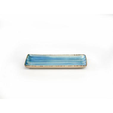 Vassoio Porcellana Rettangolare Azzurro Anice cm.30x18 | Allreds