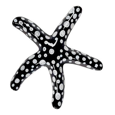Decorazione stella marina ceramica nera 25 cm