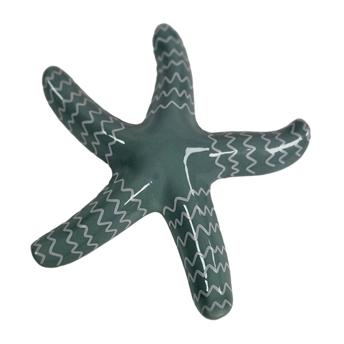 Decorazione stella marina ceramica azzurra 18 cm