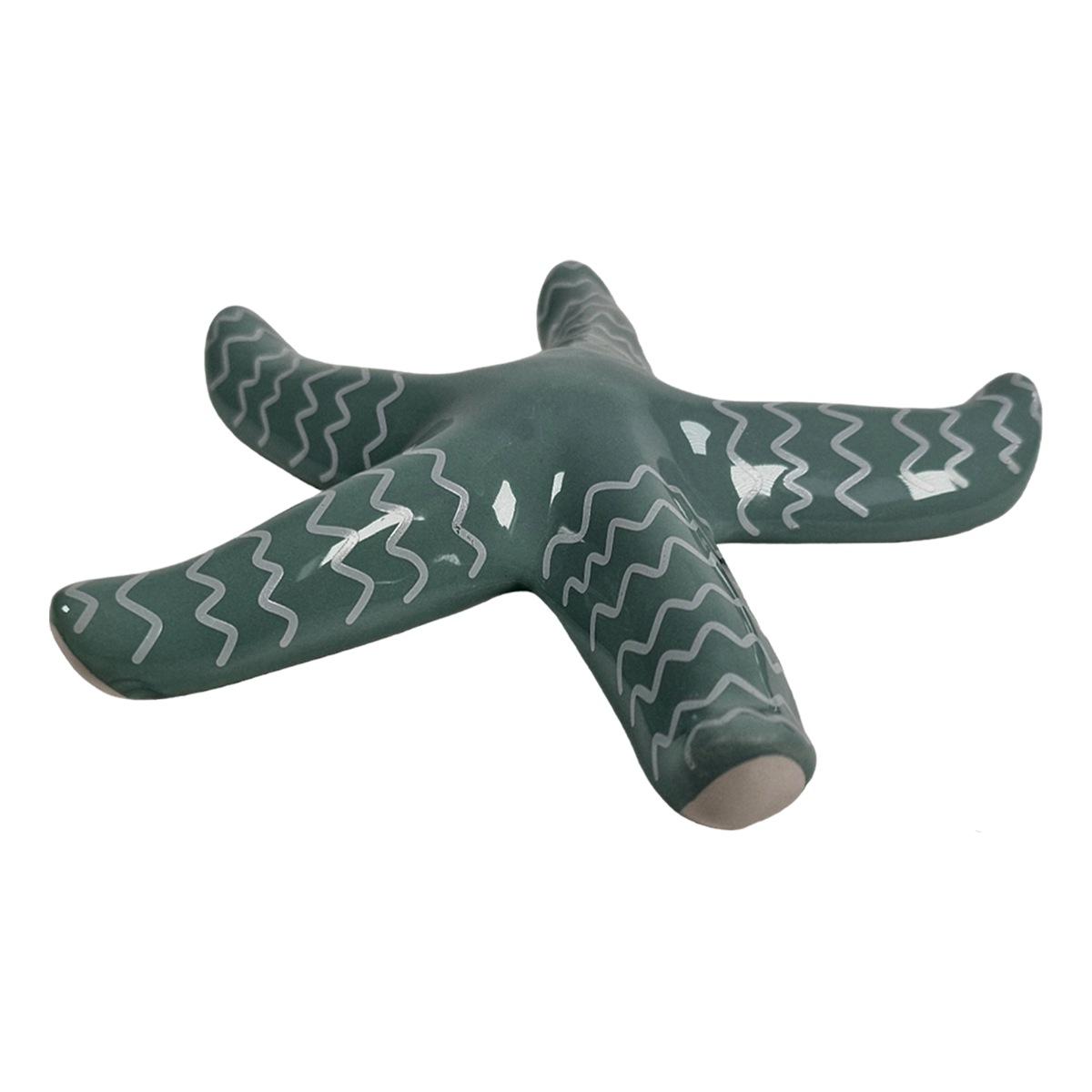 Decorazione stella marina ceramica azzurra 18 cm