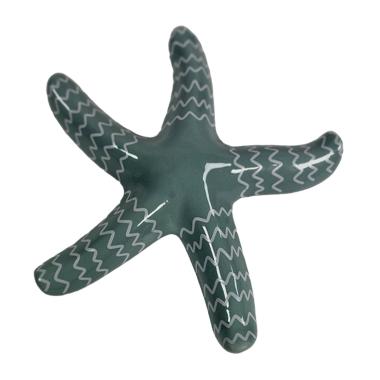 Decorazione stella marina ceramica azzurra 18 cm
