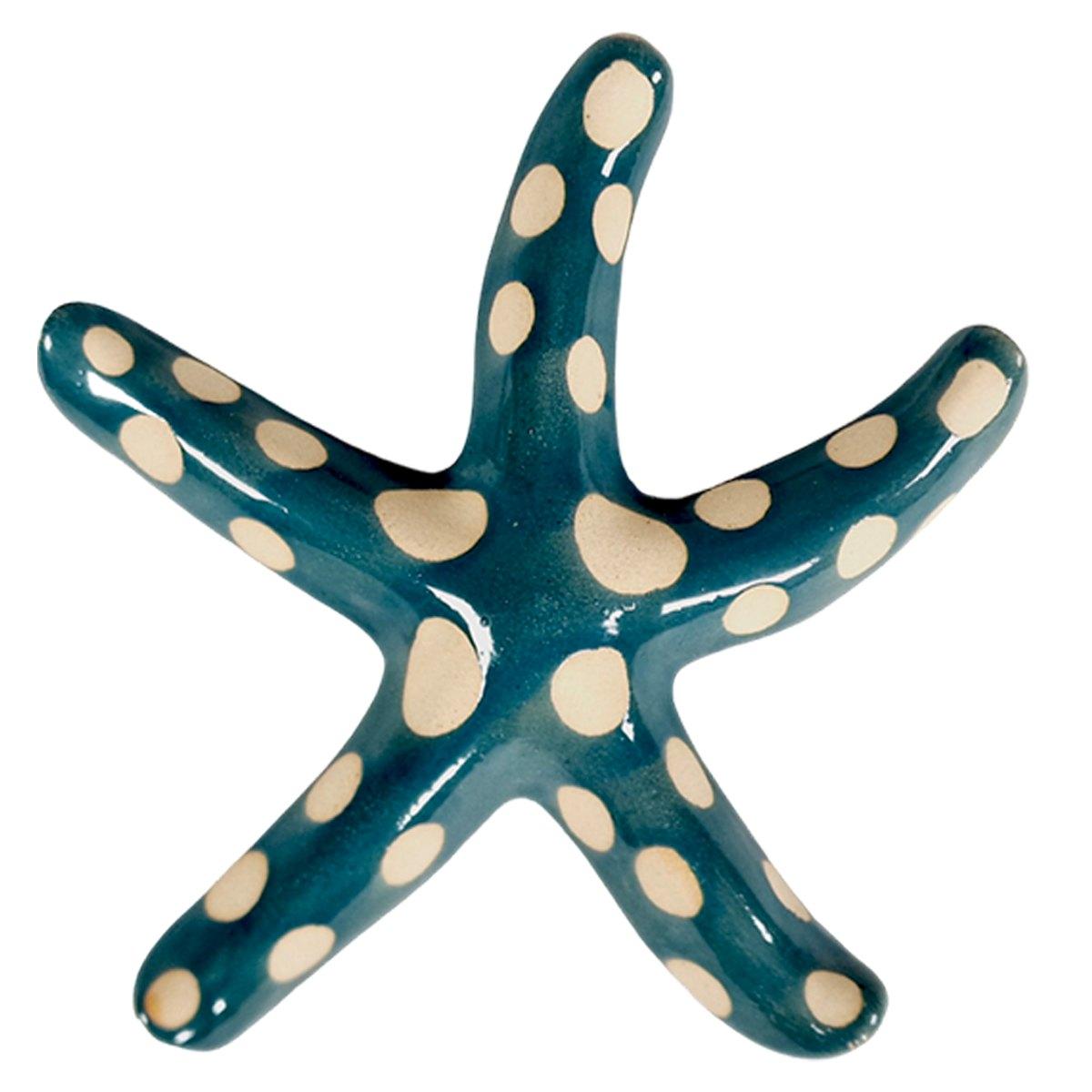 Decorazione stella marina ceramica azzurra 25 cm