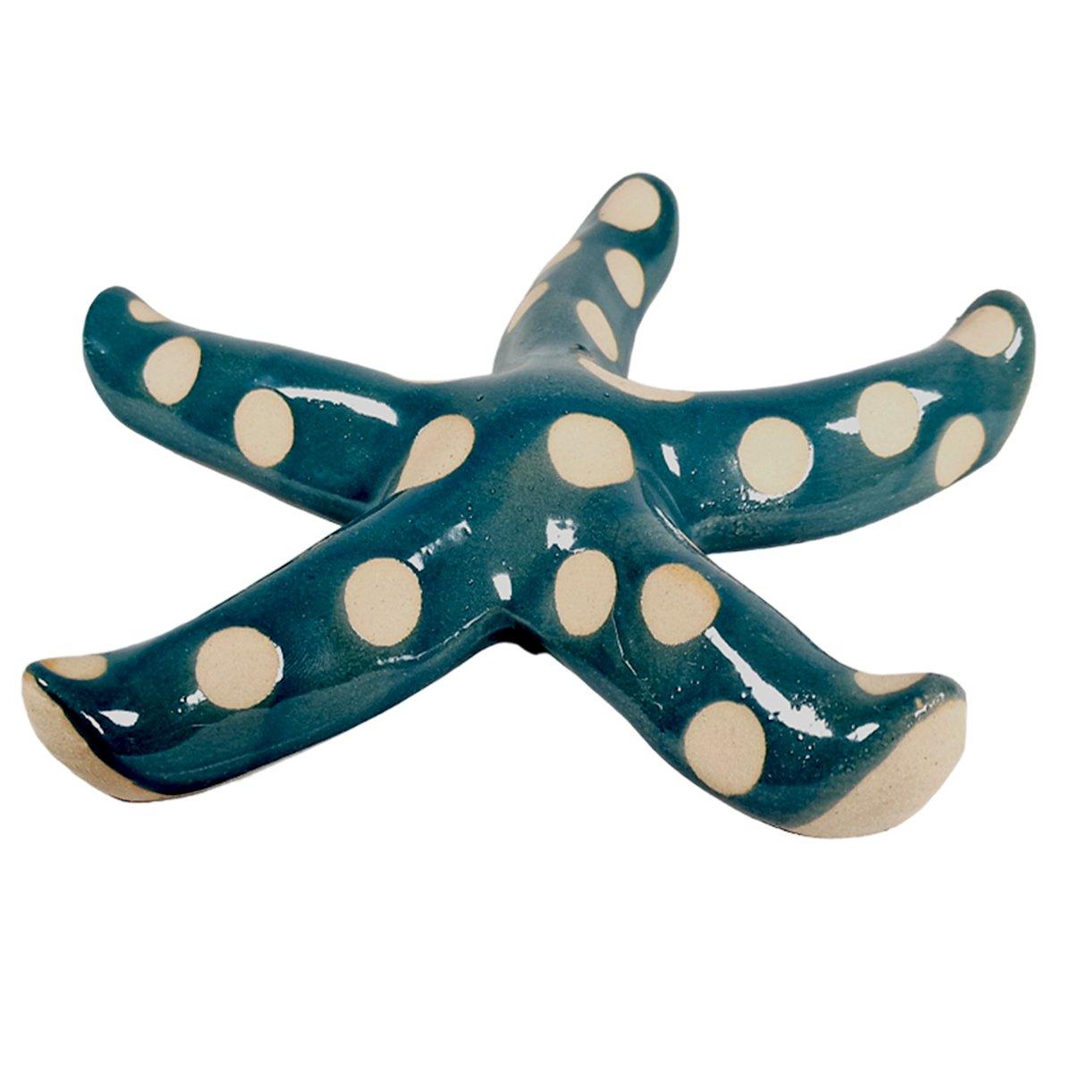 Decorazione stella marina ceramica azzurra 25 cm