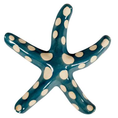 Decorazione stella marina ceramica azzurra 25 cm
