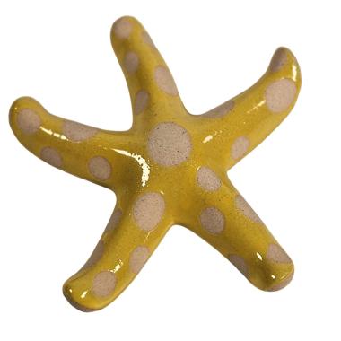 Decorazione stella marina ceramica gialla 13 cm