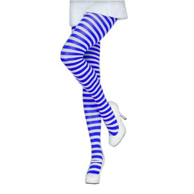 Collant righe bianche blu