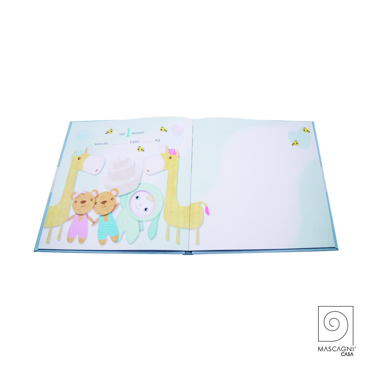 Album foto baby azzurro eccomi illustrato 26 x 26 cm