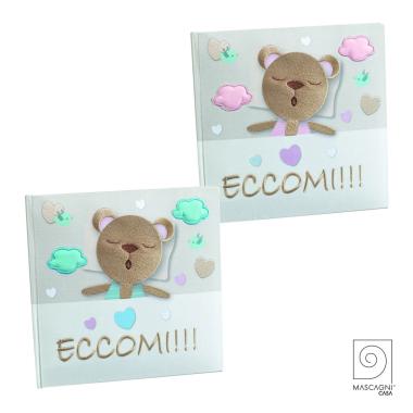 Album foto baby azzurro eccomi illustrato 26 x 26 cm