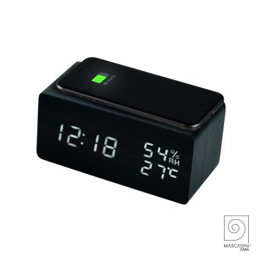 Sveglia wireless nera cavetto usb 17 x 7 x 7 cm