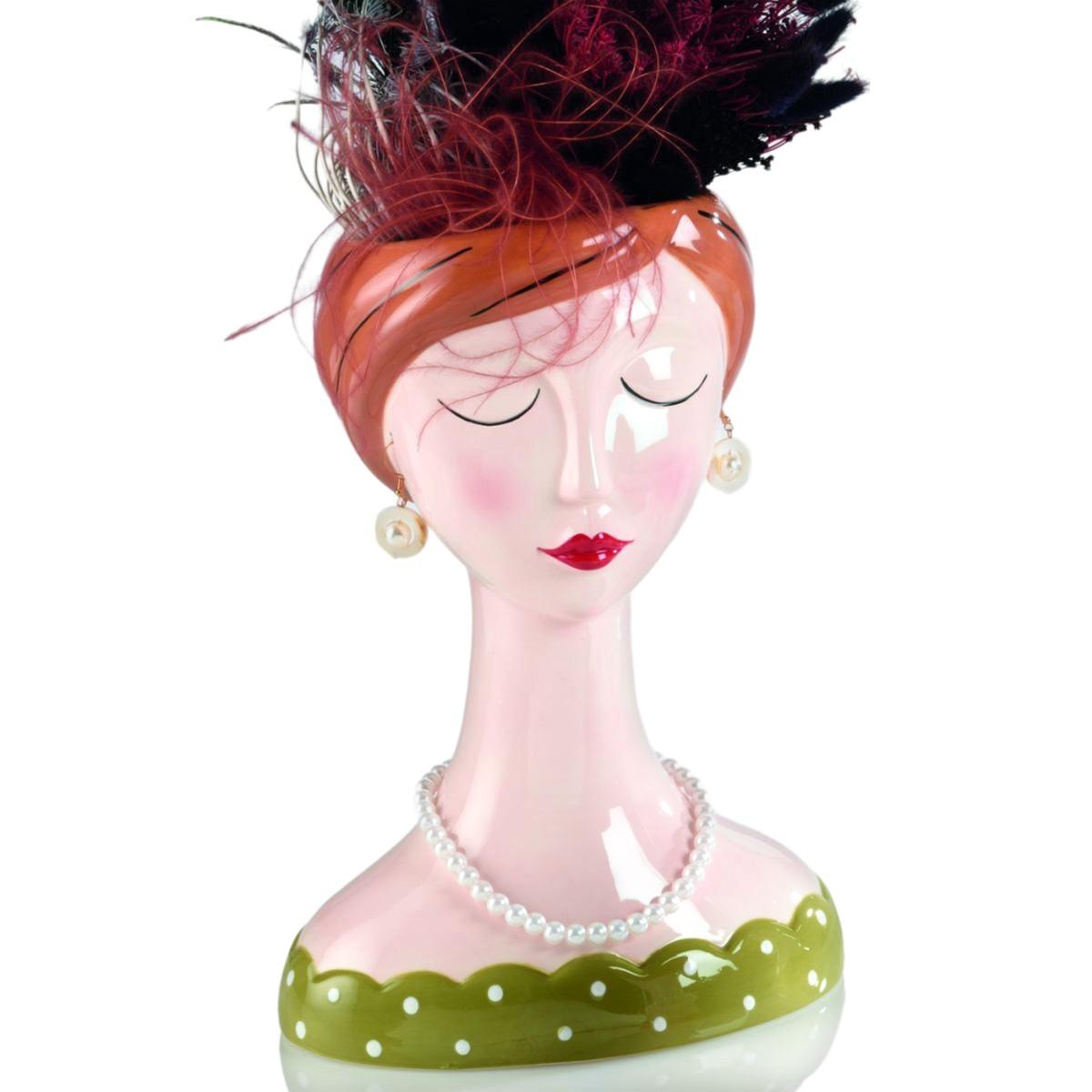 Vaso ceramica girl collana orecchini 20 x 23 x 30 cm
