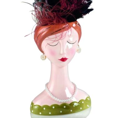Vaso ceramica girl collana orecchini 20 x 23 x 30 cm