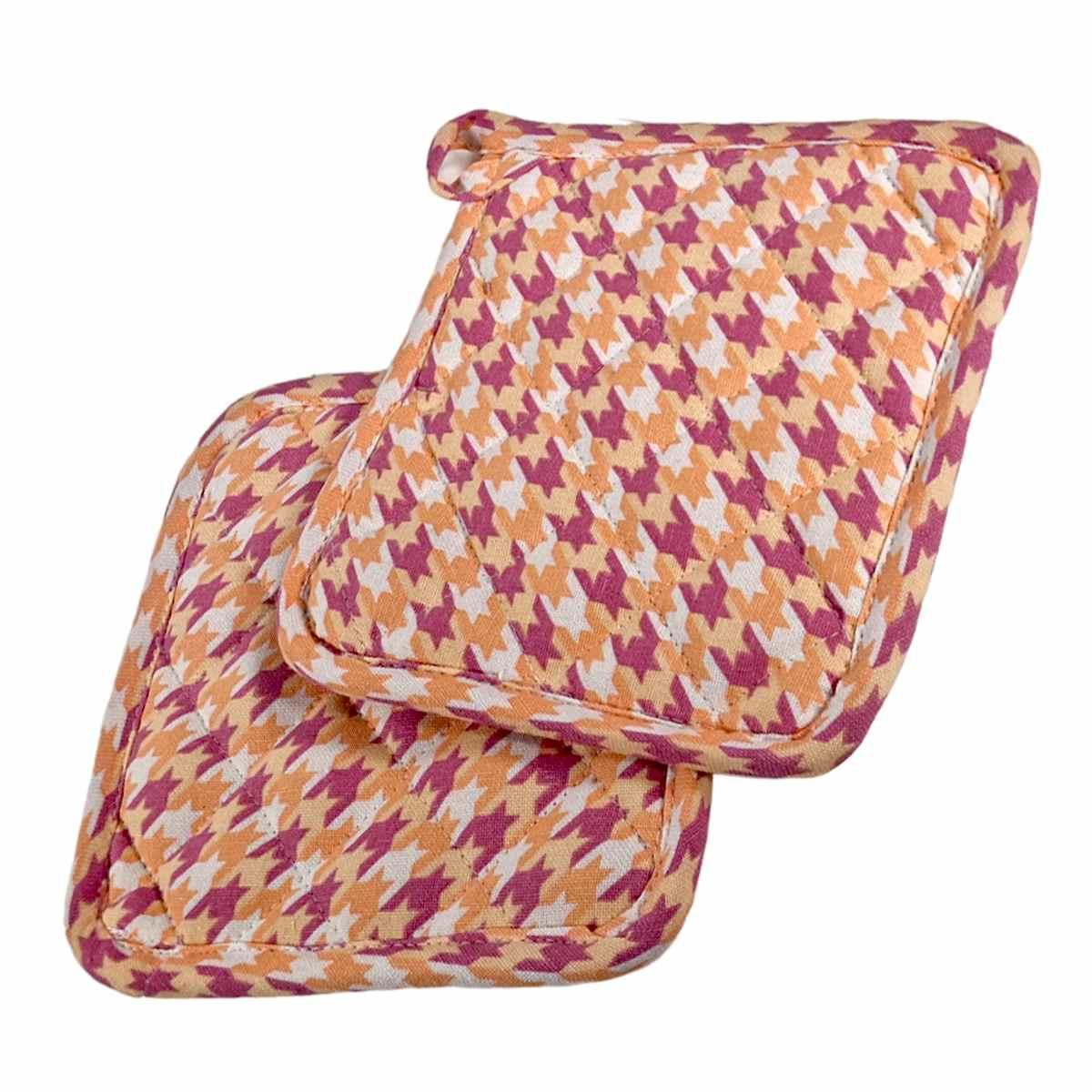 Presina cotone fantasia rosa Set 2 pz