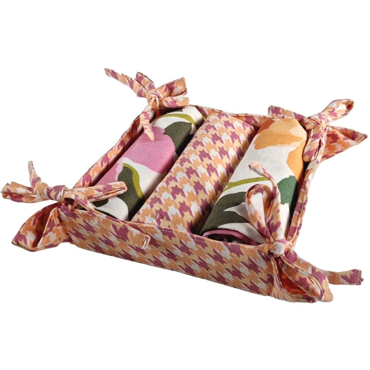 Strofinaccio cestino rose Set 3 pz