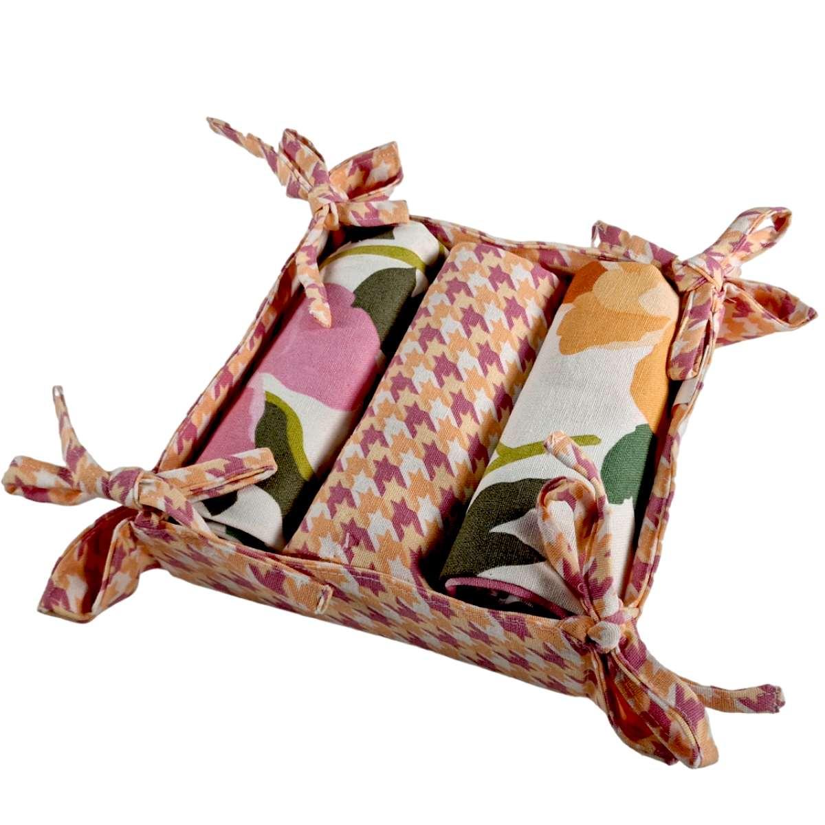 Strofinaccio cestino rose Set 3 pz