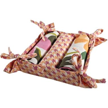 Strofinaccio cestino rose Set 3 pz