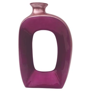 Vaso ceramica rosa forato 23 x 41 cm