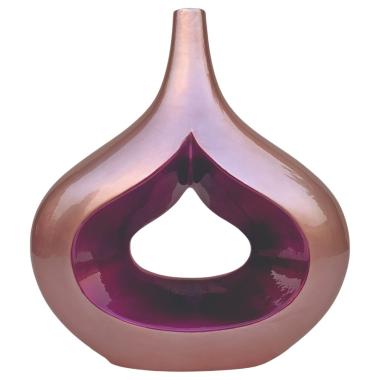 Vaso ceramica goccia rosa 36 x 40 cm