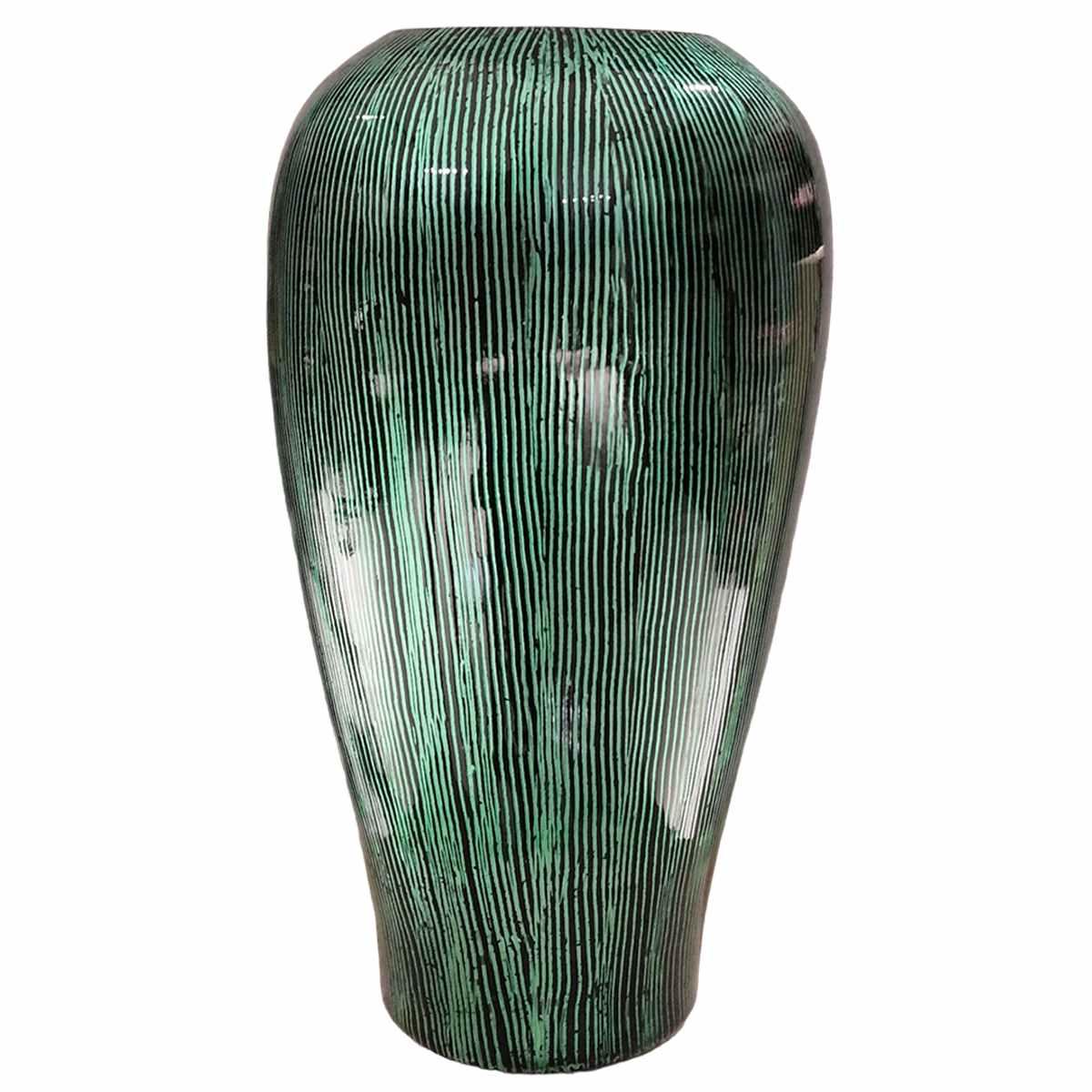 Vaso ceramica sumatra verde rigato
