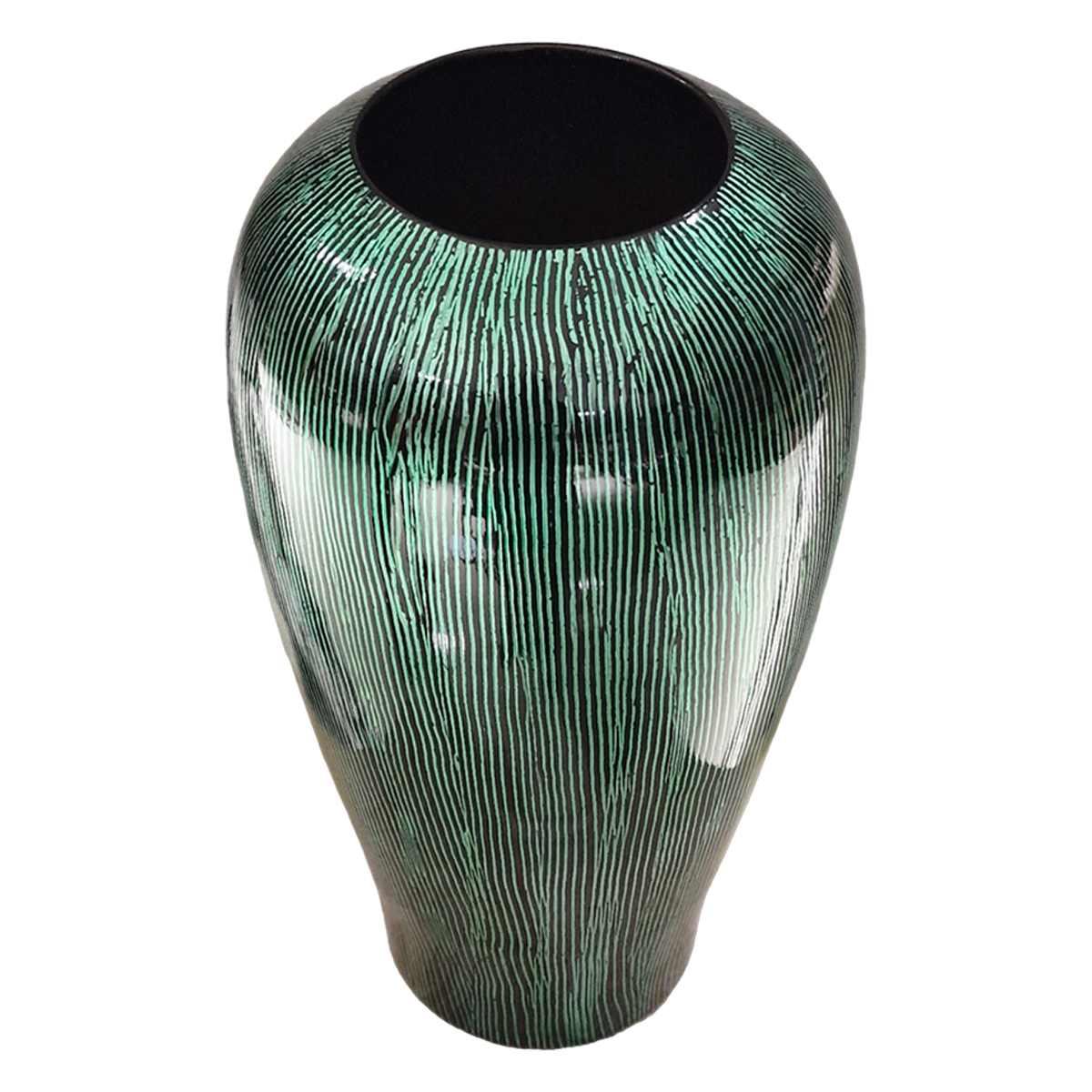 Vaso ceramica sumatra verde rigato