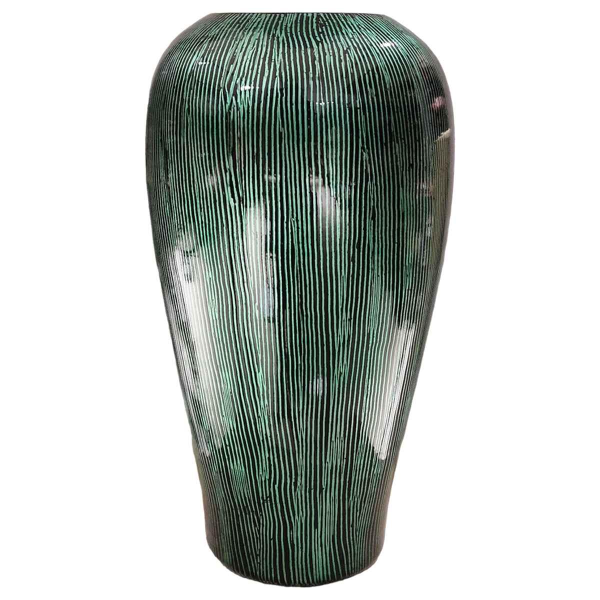 Vaso ceramica sumatra verde rigato