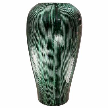 Vaso ceramica sumatra verde rigato