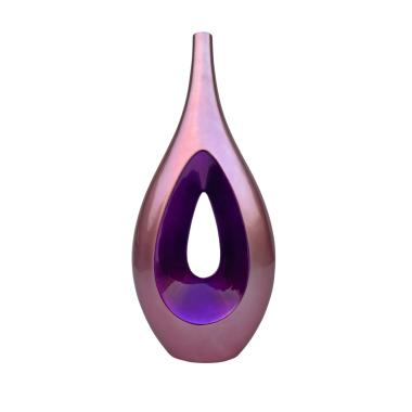 Vaso ceramica goccia rosa alto 26 x 63 cm