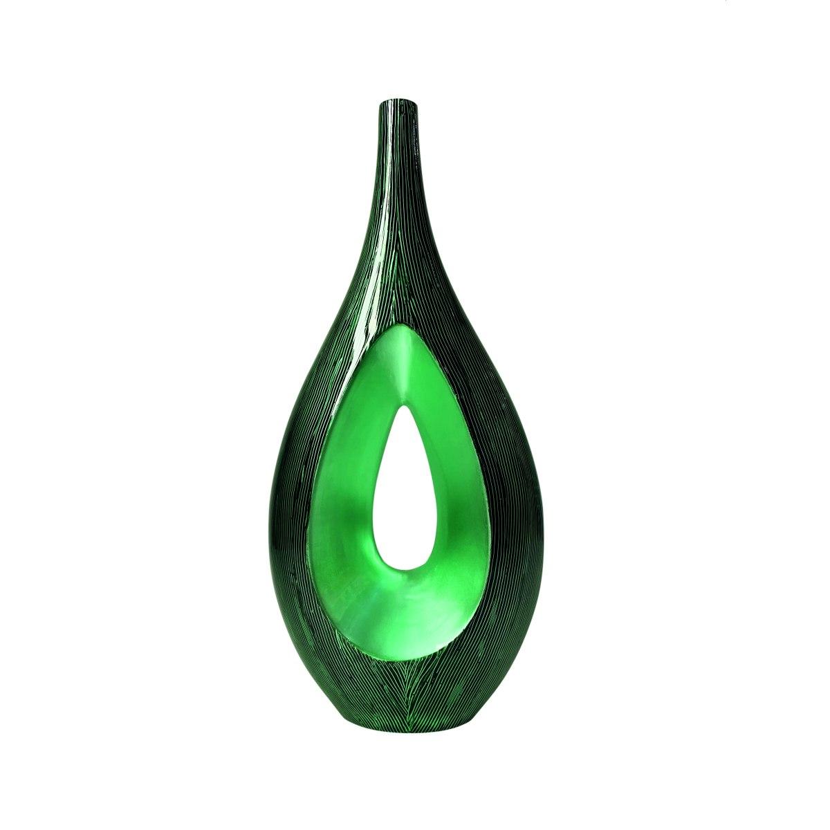 Vaso ceramica goccia verde forato 28 x 64 cm