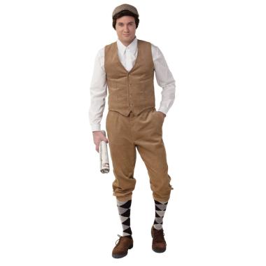 Pantaloni beige velluto coste modello a