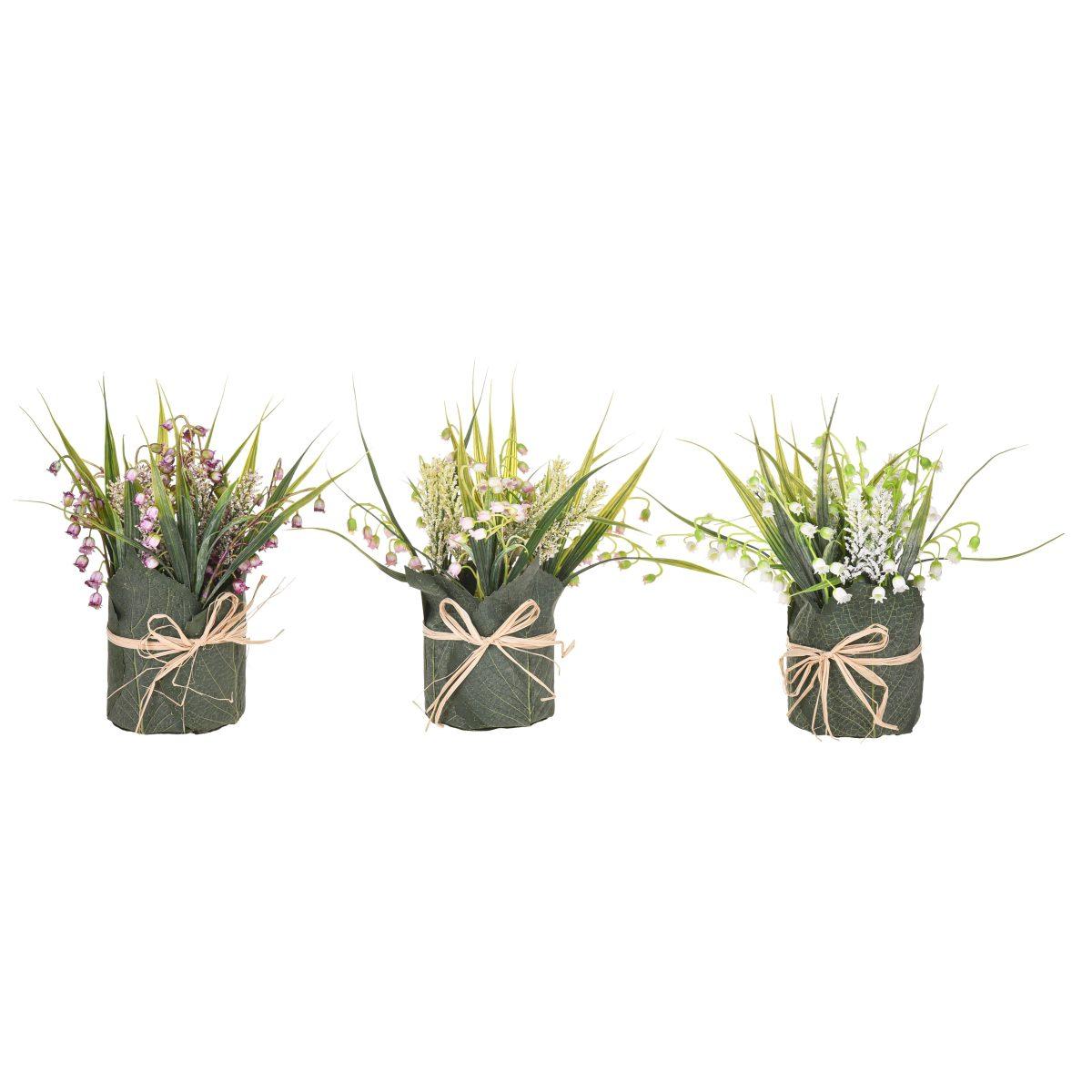 Fiore mughetto vaso foglia 27,5 cm